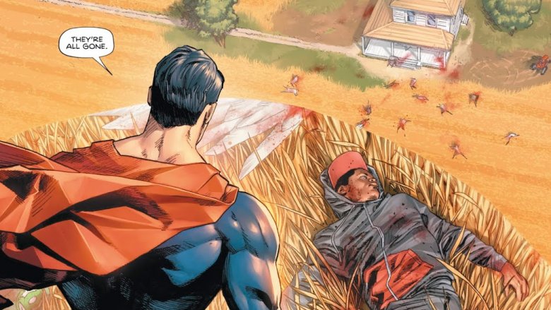 Superman looking over the carnage at Sanctuary in Heroes in Crisis #1