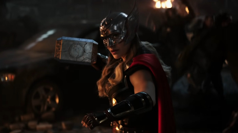 Jane Foster holds Mjolnir