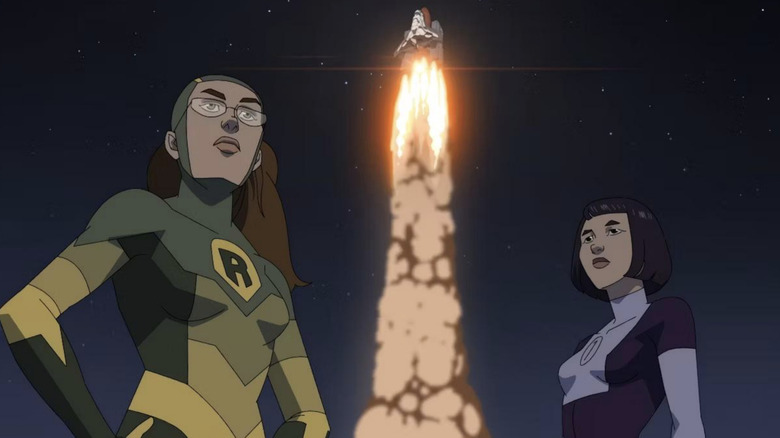 Dupli-Kate and Shrinking Rae watch a rocket take off on "Invincible"