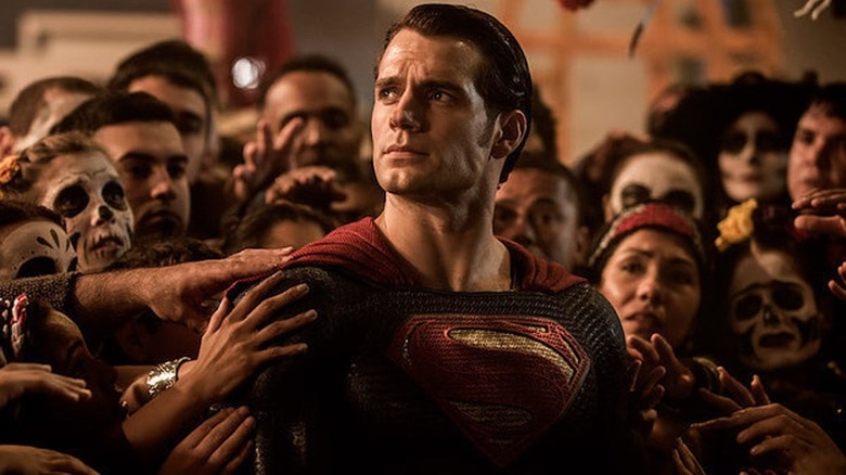 People trying to touch Superman