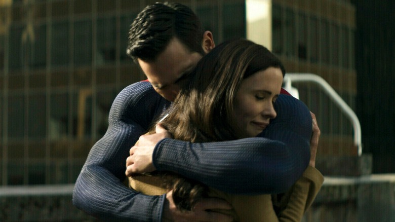 Superman and Lois Lane hugging