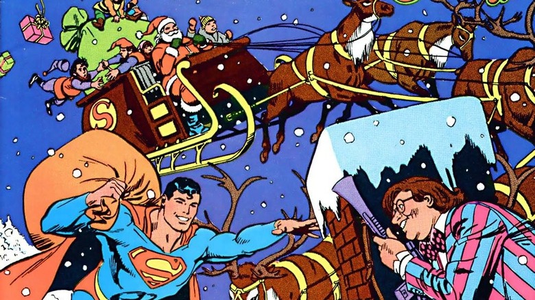 Superman delivers Christmas presents