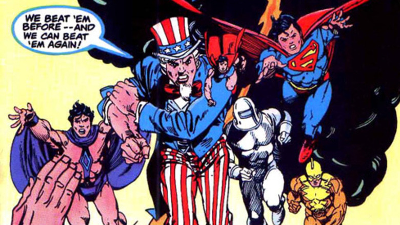 Uncle Sam leads the Freedom Fighters