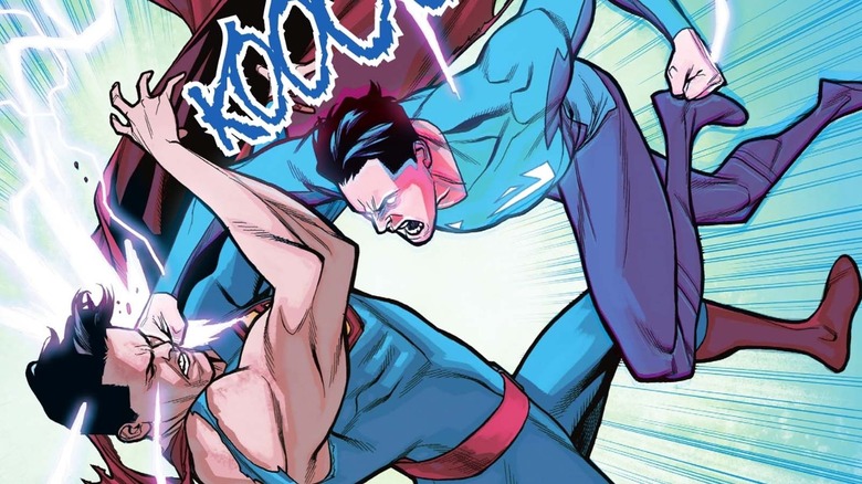 Superman fighting Ultraman