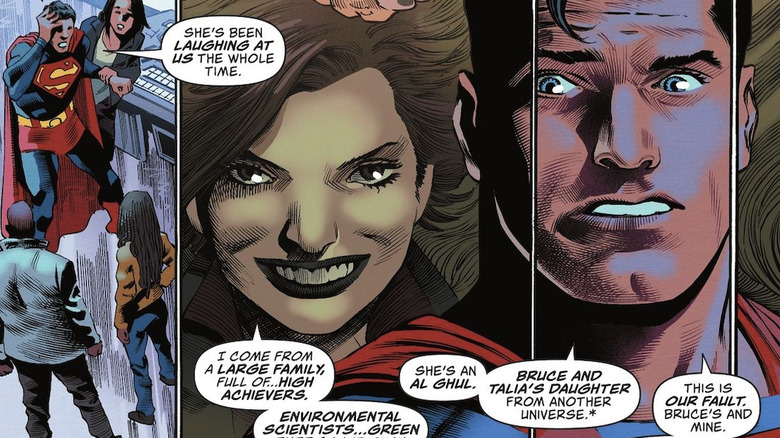 Superman and Janan al Ghul in comic panels