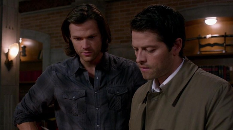 Sam and Cas look down