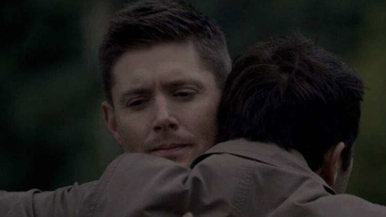 Dean hugging Castiel