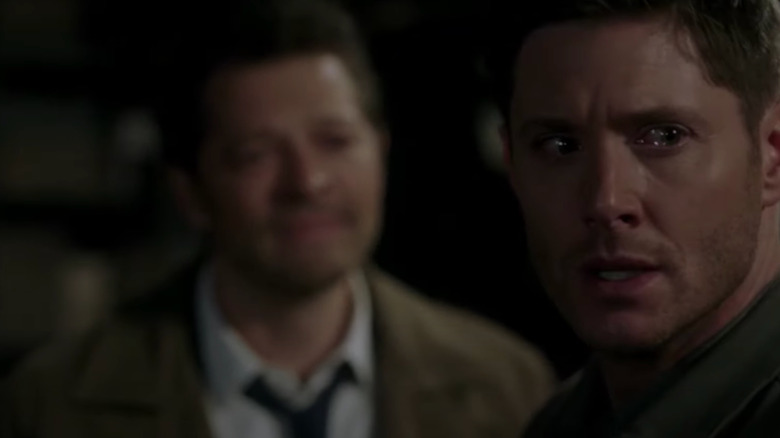 Dean teary-eyed as Cas sacrifices himself