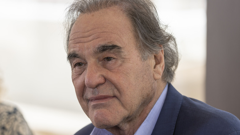 Oliver stone speaks to an audience