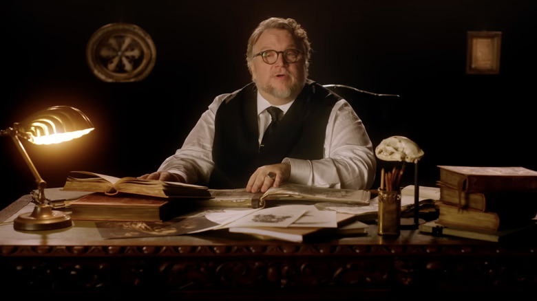 Guillermo del Toro on set of Cabinet of Curiosities 