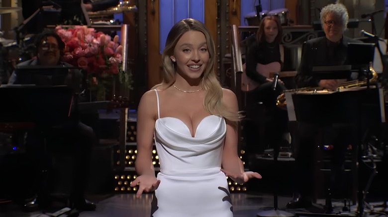 Sydney Sweeney on SNL stage