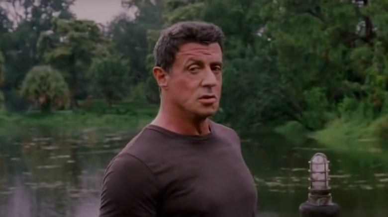 Sylvester Stallone snarling