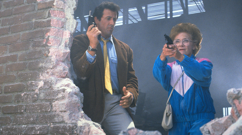 Sylvester Stallone eyeballing Estelle Getty in "Stop! Or My Mom Will Shoot"