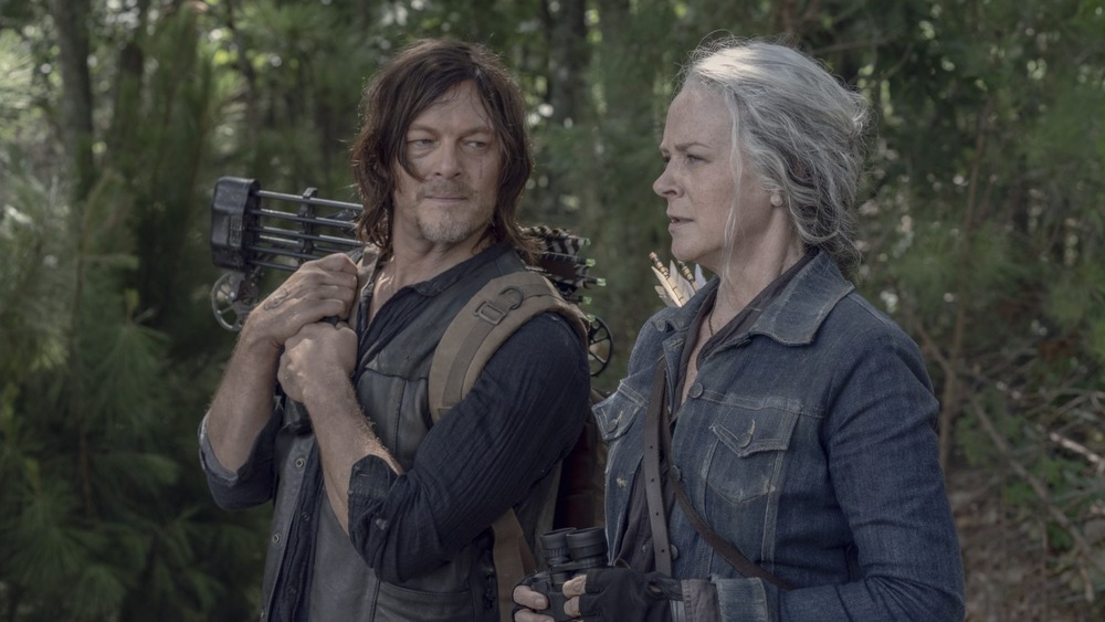 Norman Reedus as Daryl Dixon and Melissa McBride as Carol on The Walking Dead