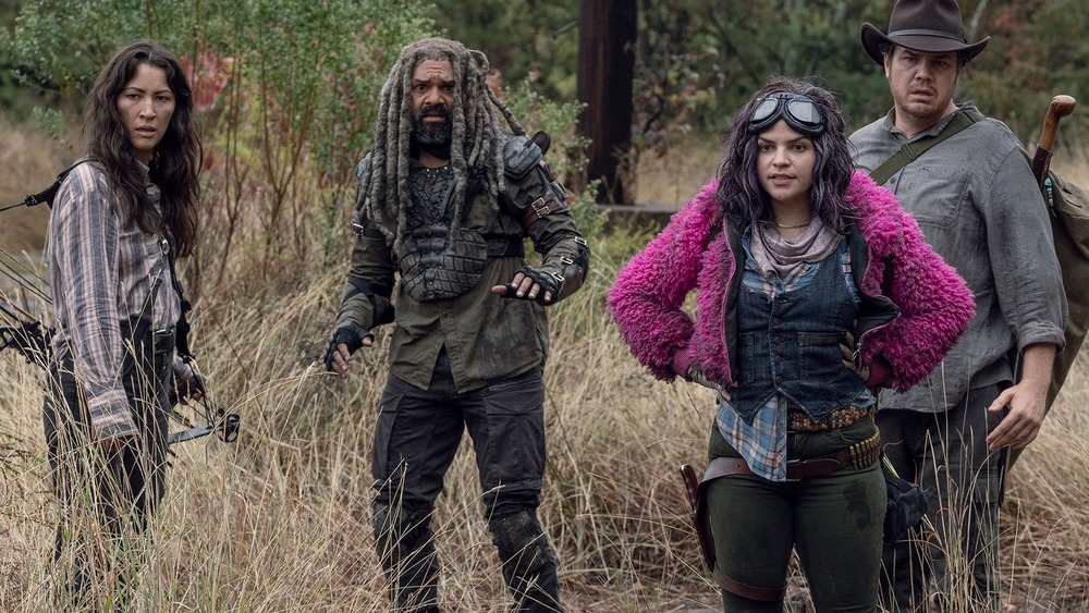 Eleanor Matsuura as Yumiko, Khary Payton as Ezekiel, Paola Lazaro as Princess, and Josh McDermitt as Eugene on The Walking Dead