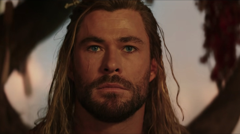 Chris Hemsworth acting as Thor in Thor: Love and Thunder