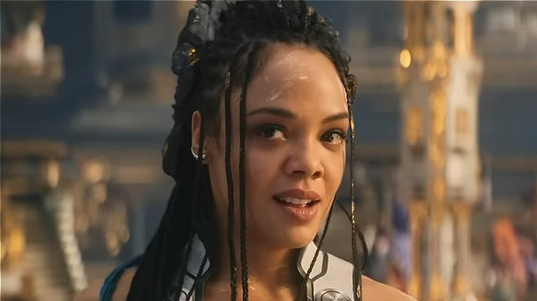 Tessa Thompson smiles as Valkyrie