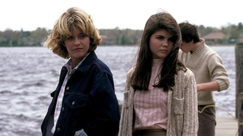 Lisa and Susan standing on dock