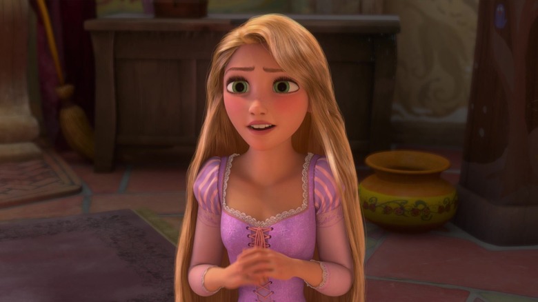 Rapunzel looking hopeful