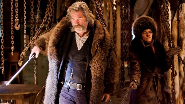 Kurt Russell and Jennifer Jason Leigh in The Hateful Eight