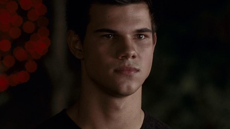 Taylor Lautner looking serious as Jacob Black