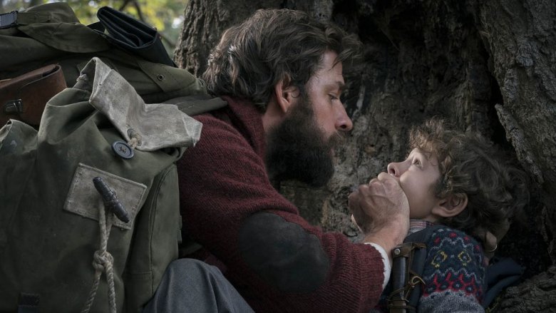 John Krasinski and Noah Jupe in A Quiet Place