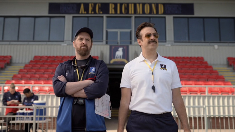 Beard and Ted on the pitch