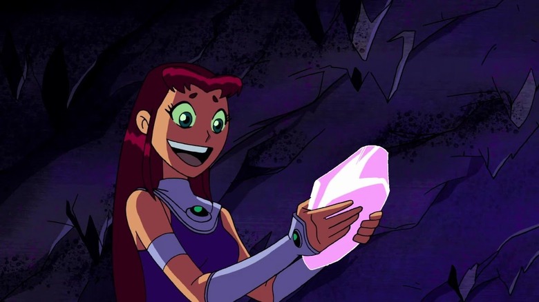 Excited Starfire clutching pink shard