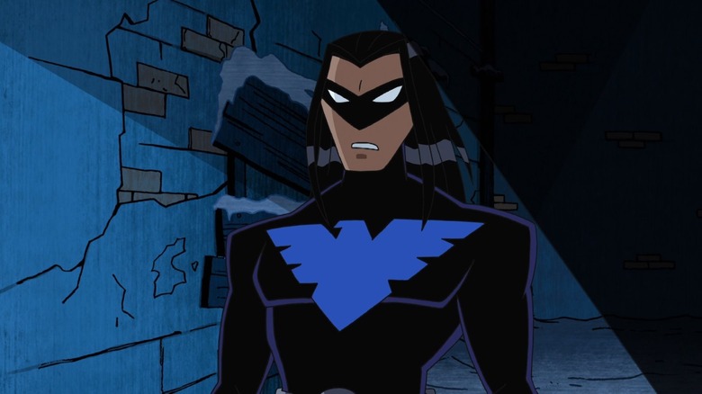 Teen Titans Nightwing in alleyway