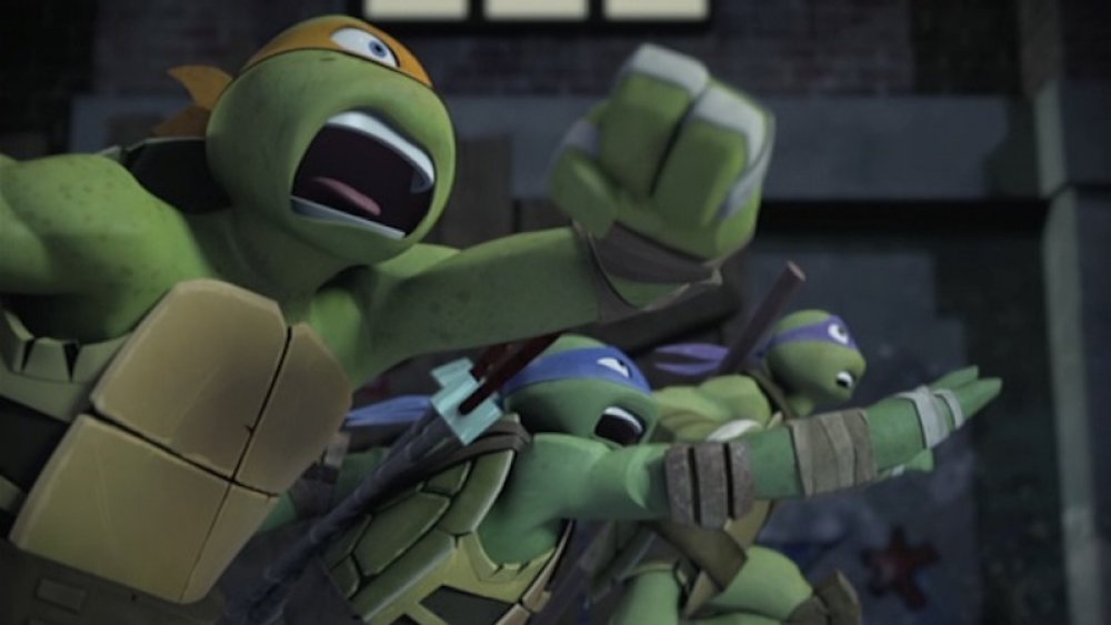 The turtles from the CG animated Teenage Mutant Ninja Turtles TV series