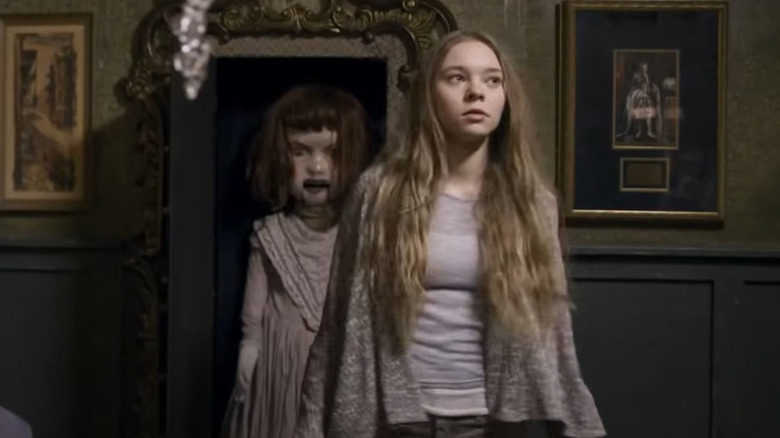 Girl in scary house