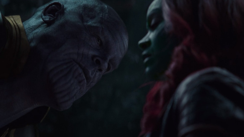 Thanos talks to Gamora