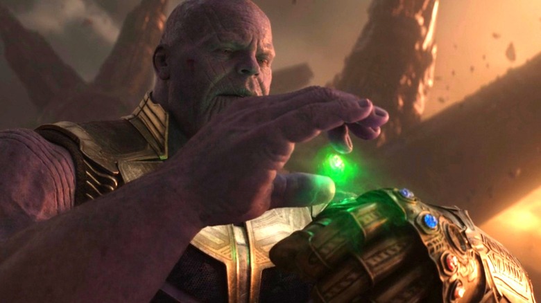 Thanos places the Time Stone in the Infinity Gauntlet