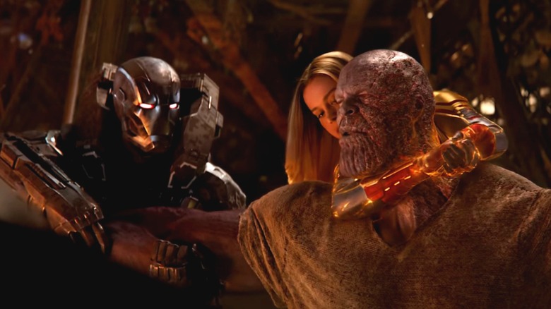 Avengers restraining Thanos