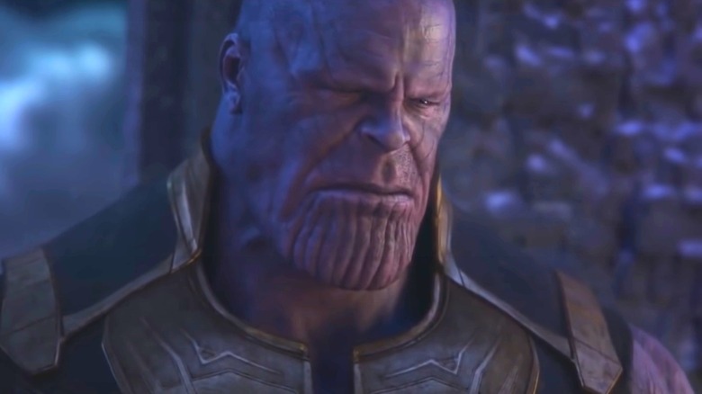 Thanos looking sad