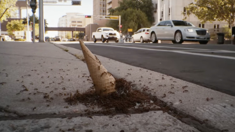 Ants eating Saul Goodman's ice cream cone