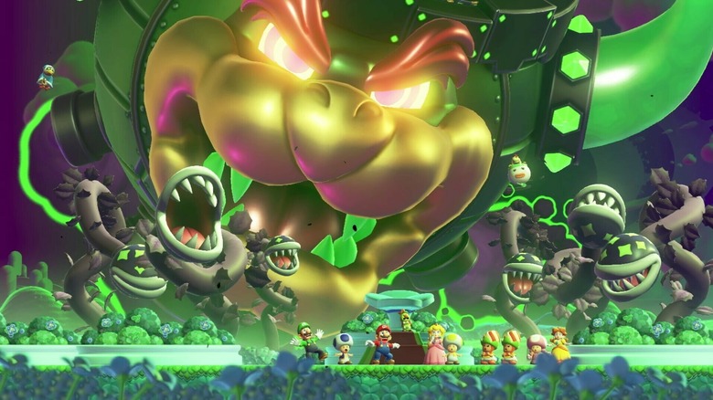 Bowser attacks Mario and friends