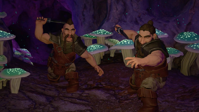 Two dwarfs attack in cave