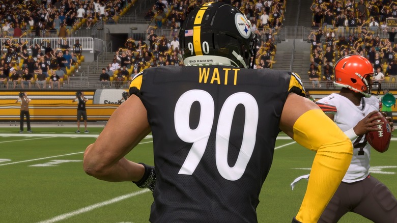 T.J. Watt runs onto field