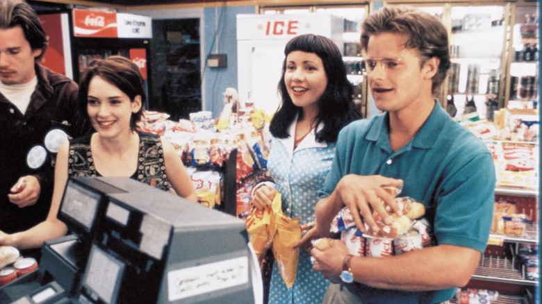 Lelaina shops at a convenience store with her friends in "Reality Bites" (1994)