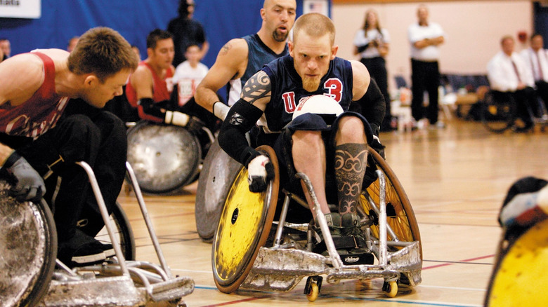 A rugby scene from Murderball (2005)