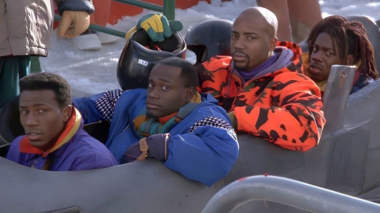 Derice, Junior, Yul, and Sanka in bobsled