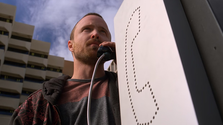 Jesse Pinkman uses a pay phone 