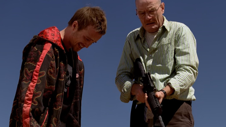 Jesse Pinkman stares at the ground 