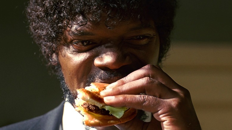 Samuel L. Jackson eating a burger