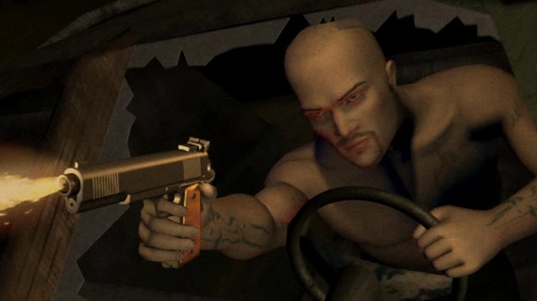 John Doe firing a gun