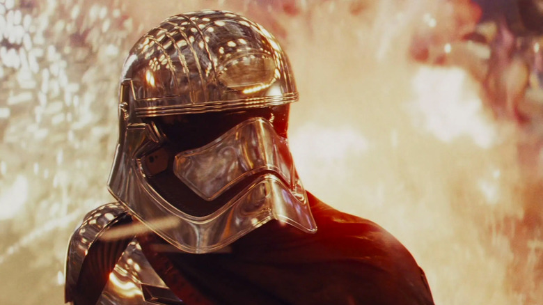 Captain Phasma walking through fire