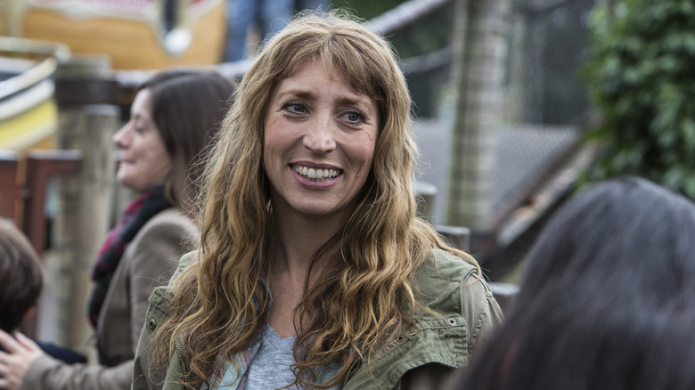 Woman smiling in park