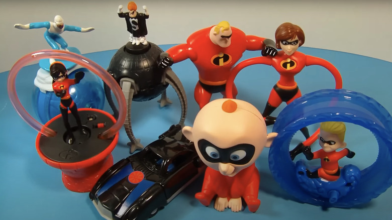 The Incredibles toys all lined up