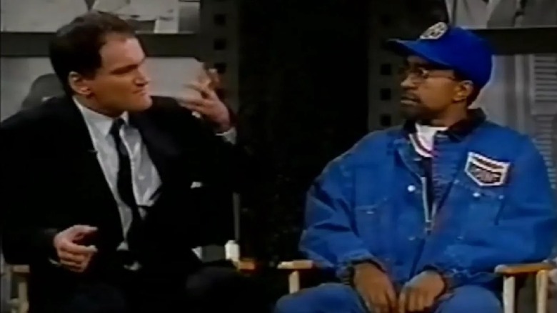 Quentin Tarantino talking to Tim Meadows as Spike Lee on "SNL" (1995)